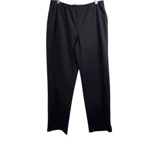 Eileen Fisher Lantern Straight Ankle Pant Side Zip Black Small